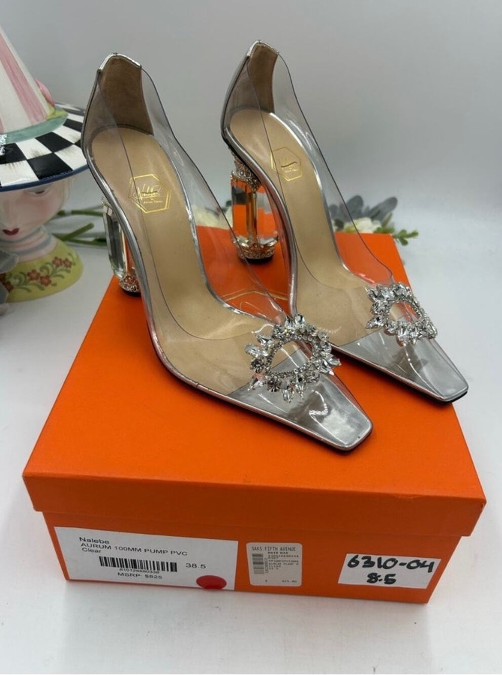 Women's NALEBE AURUM 100 mm PVC pumps size 38.5 made in Italy